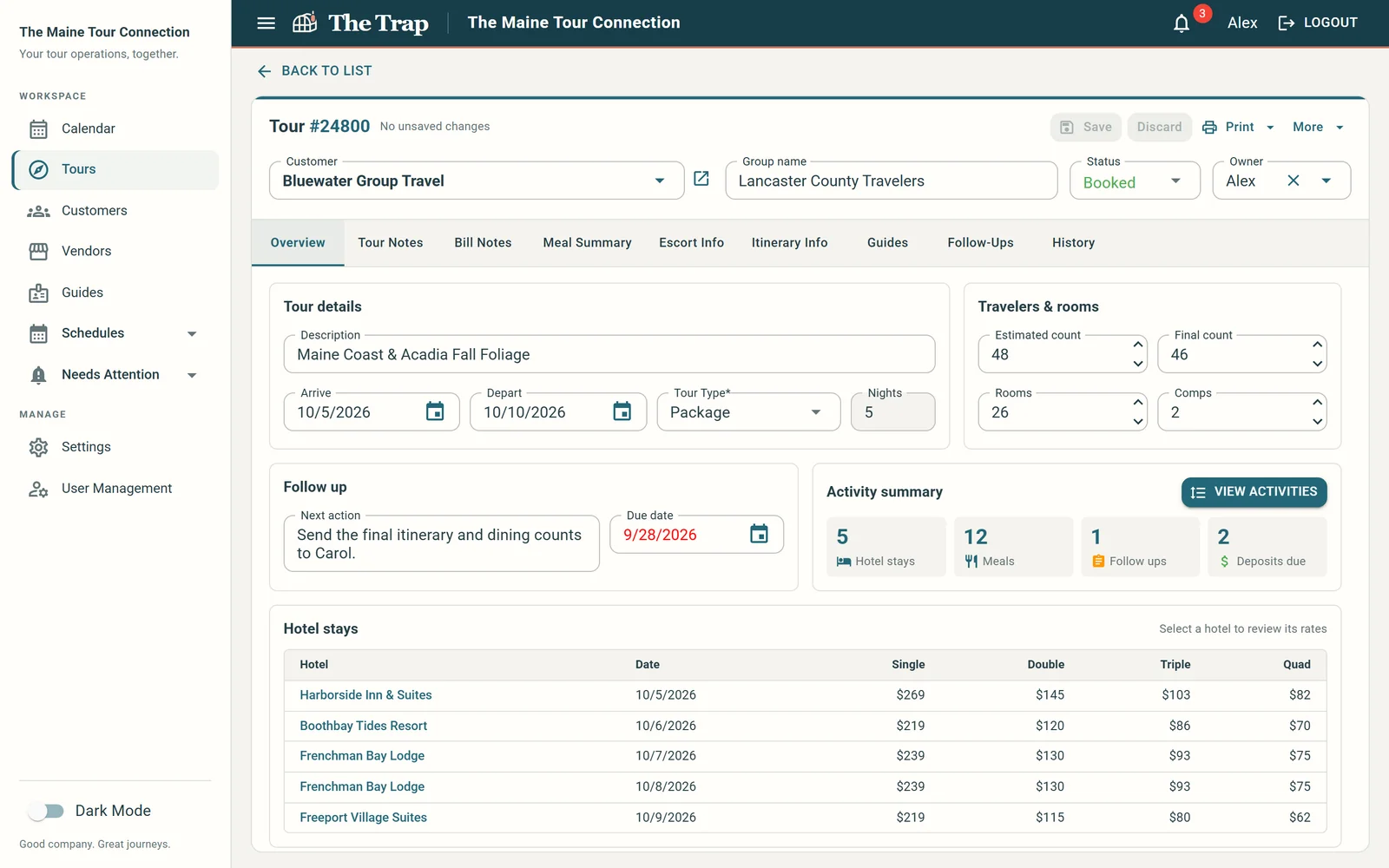 Tour Receptive CRM screenshot 2